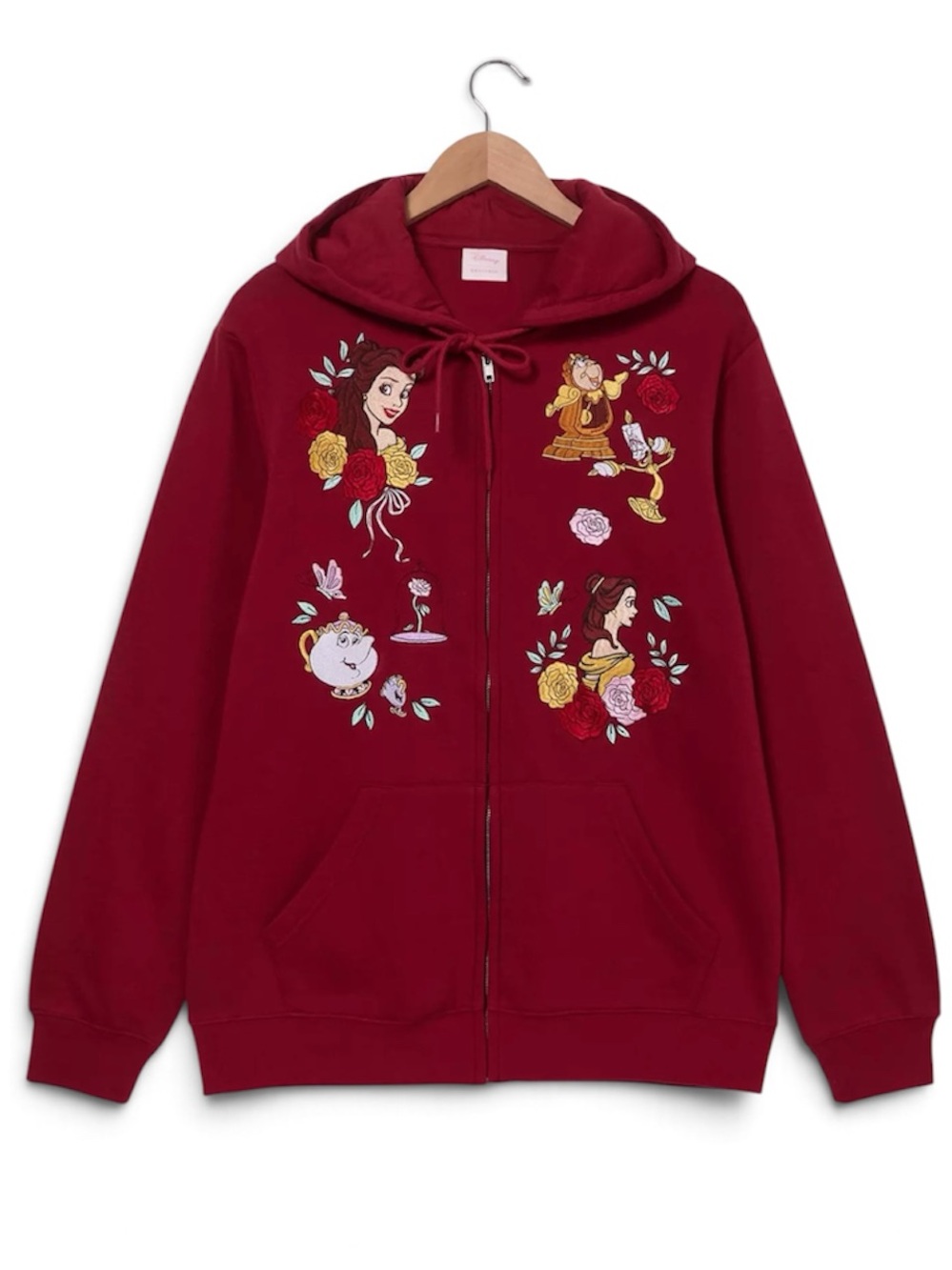 DISNEY | Beauty and The Beast Embroidered Zippered Hoodie - BoxLunch Exclusive